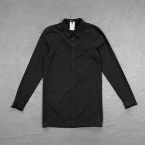 Damir Doma Black Cotton Poplin Long Line Shirt w/ Raw Edges IT 44, US Men's XS